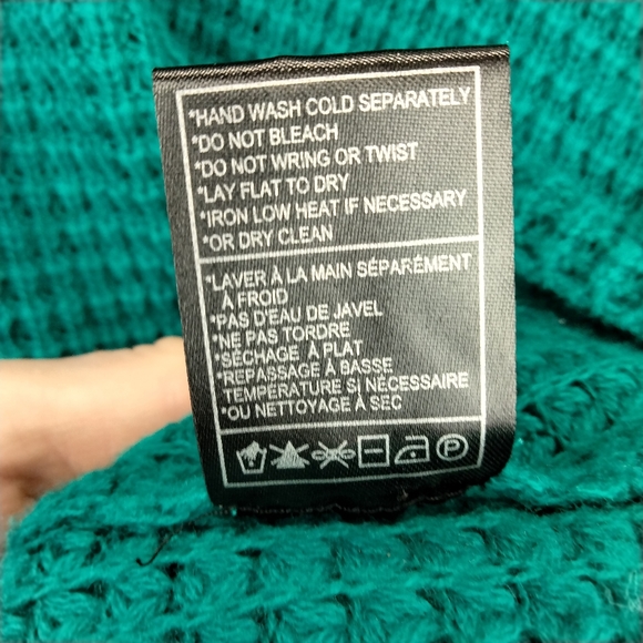NWOT JACK By BB Dakota Catchin' Feelings Cowl Neck Sweater in Teal Sz.M - Picture 8 of 9